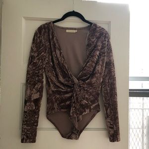 Mauve Velvet Bodysuit NWOT